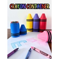 CUSTOMIZED CRAYONS CONTAINER W/ EMBOSSED NAME FIT UP TO 24 REGULAR SIZE CRAYONS FOR STUDENTS & KIDS 