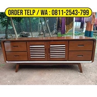 Meja TV Bufet Kabinet Console White Gold Elegan - Alfahri Furniture