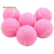 6Pcs Pack Pink Tennis Balls Wear-Resistant Elastic Training Balls 66mm Ladies Beginners Practice Ten