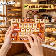 Oldlaiben 26 Keys Cat Bakery Fidget Keyboard Keychain Cat Bakery Keyboard Fidget Toy Cute Stress Rel