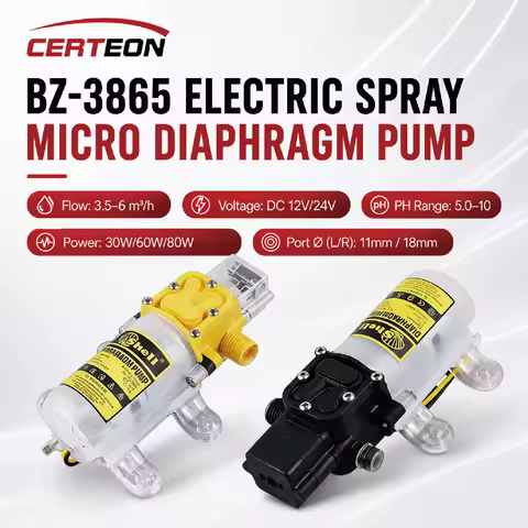BZ-3865 Electric Spray Mini Diaphragm Pump 3.5-6m3 h DC12V 24V High Pressure Self Priming Car Wash W