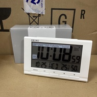 [Original] Seiko Clock QHL090W Digital White Thermometer Hygrometer Snooze Desk Table Clock QHL090
