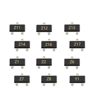 100pcs BZX84C9v1 SMD BZX84C11 Screen Printing Z8/Y1 Package SOT-23 Transistor 9.1v 11V BZX84C18 BZX8