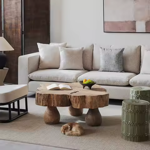 Modern Wood Coffee Table Designer Organizer Nordic Luxury Aesthetic Coffee Table Standing Center Mes