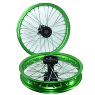 1.60-17 inch Front 1.85-14 inch Rear Rims Aluminum Alloy Wheel Rims Black Hub For KLX CRF   Kayo BSE