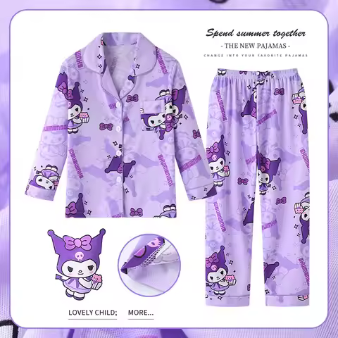 Princess Girls' Long Sleeved Sleepwear Set Thin Baby Clothes Spring Autumn Children's Home Outfit