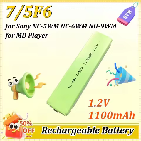 3~10PCS 7/5F6 1.2V 1100mAh for Sony NC-5WM NC-6WM NH-9WM NH-10WM NH-14WM Ni-MH for CD Player for MD 