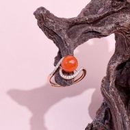 Natural Southern Red Agate Cherry Red Ring Natural Southern Red Agate Cherry Red Rose Gold