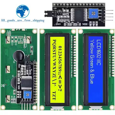 LCD1602 I2C Display Module Blue Green Screen 5V PCF8574 IIC Adapter Llate for Arduino