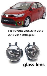 a pair （glass lens ） fog lamp fog light front bumper lamp light for TOYOTA VIOS Third Generation gen