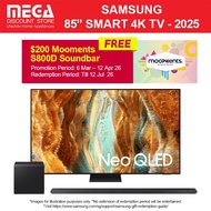 SAMSUNG QA85QN70FAKXXS 85" NEO QLED 4K QN70F SMART TV | Free TV WMT | Free S800D & $200 Mooments Red