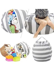 1入組兒童毛絨玩具收納袋,創意兒童袋沙發,大容量棉被收納袋,拉鍊旅行袋