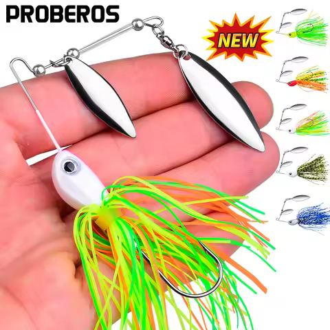 PROBEROS 1PC Multi-Color Sinking Spinner bait Fishing Lures , 17g/0.0374pound, Flashing Sequins, Fre