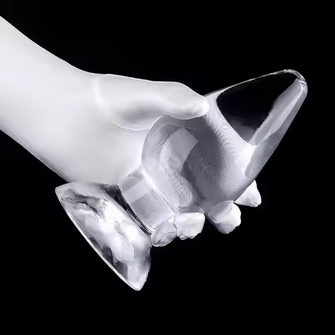 Big Mac Posterior Anal Plug Large, Medium, and Small Three piece Set of High Transparent Crystal Bal