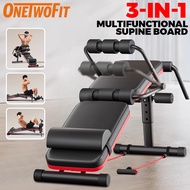 OneTwoFit Sit Up Bench 3 In 1 Sit-up Bar Auxiliary Trainer Fitness Equipment Workout Exercise