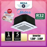 MIDEA CEILING CASSETTE R32 INVERTER (MCA/MCD CRFNX8) [1.5HP - 3.0HP]