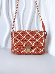 手工編織macrame簡約設計單肩包手機包 編織包包