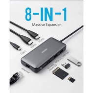 Anker USB C Hub PowerExpand 8-in-1 USB C Adapter with 100W Power Delivery 4K 60Hz HDMI Port 10Gbps U