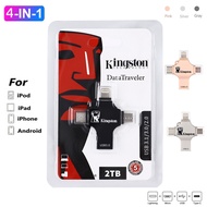 2TB USB3.0 Flash Drive 4 in 1 Metal 1TB 512GB 256GB Otg Pendrive 128GB 64GB U Disk For iP/ho/ne 6/7/