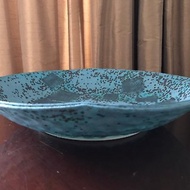 靛藍青彩釉面陶圓盤碗 陶器 碗盤器皿 點心盤 前菜盤 餐盤