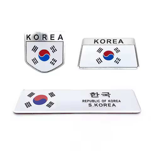 Car Styling 3D Metal Korea National Flag Badge Emblem Decal Car Body Window Motorcycle Grill Sticker