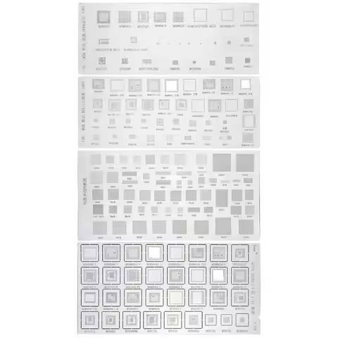 4PCS Universal BGA Stencil for MTK MSM Samsung Huawei Xiaomi iPad CPU RAM PM Power IC Reball Pin BGA