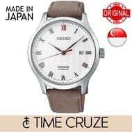 [Time Cruze] Seiko SRPG25J Presage Zen Garden Japan Made Automatic Synthetic Leather Strap White Dial Men Watch SRPG25J