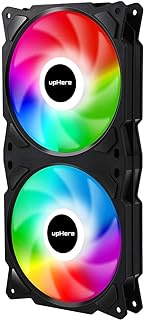 upHere PF2403+3 3-Pin Addressable RGB 240mm AIO Square Frame Fan w/MB Sync/for PC Case and Liquid Cooling