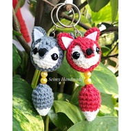 Fox wool keychain