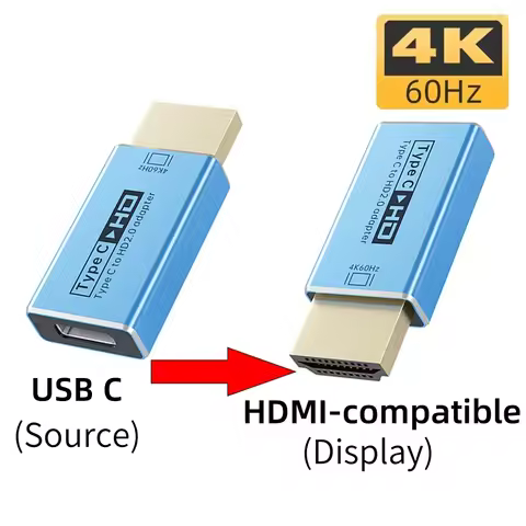 Uni-Directional USB C(Source) to Target HDMI-compatible Display Adapter 4K@60Hz Resolution for Thund