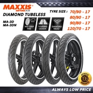 Tayar Maxxis Diamond 3D / 3D NEW Tubeless Tyre 70/90-17, 80/90-17, 90/80-17, 120/70-17 Tayar Motosikal