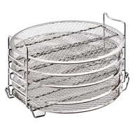 1 Set 5 Layers Dehydrator Rack Air Fryer Cooker Rack Stainless Steel Stand Accessories Compatible wi