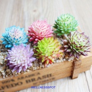 WELLNESSSPOT 2pcs Artificial Succulent Plants, DIY Mini Fake Succulent Flocking Plants, Garden Acces