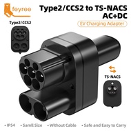Feyree CCS2 /Type2 To Tesla AC + อะแดปเตอร์ DC เหมาะสำหรับเทสลารุ่น3 /X/y ผลิตในสหรัฐ CCS2หัวแปลงร่ว
