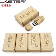 JASTER Original Wooden Pendrive USB 3.0 4GB 8GB 16GB 32GB 64GB 12GB Flash Drive Memory Stick Wedding Gift 1PCS free logo