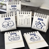 ROLY 2026 Desk Calendar, Cartoon Mini Coil Calendar,  Portable Calendar Plan Book Desktop Ornaments