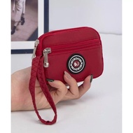 New Summer Fashion Small Coin Purse 2 Zipper Wallet with Handle Simple Ladies Mini Wallet