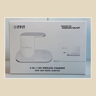 SAMSUNG ITFIT 3 in 1 LED Wireless charger with 30W Travel Adaptor 三合一LED無線充電板連旅行電源供應器