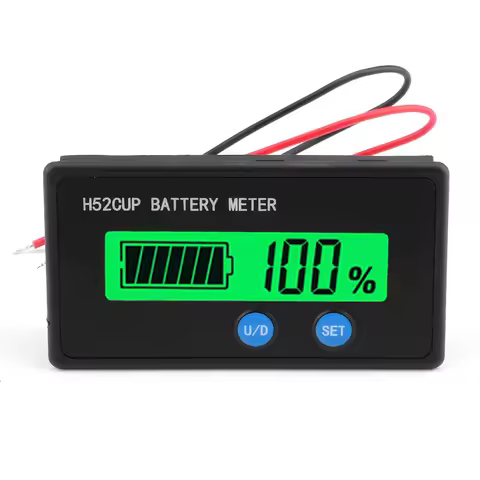 H52 Battery Capacity Indicator 12V 24V 36V 48V 60V 72V Lead-Acid Lithium LiFePO4 Voltmeter Voltage G