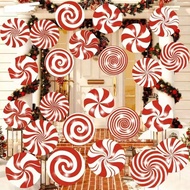 12pcs/6pcs Christmas 6-Piece Large Candy Land Christmas Ornaments - Durable Waterproof Outdoor Decor