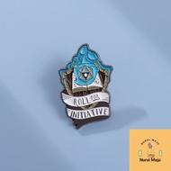 XHjewelryadd Board Game D20 Enamel Pins Blue Flame Brooch D&D Roll for Initiative Metal Lapel