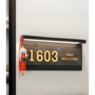 2026 New Residential Light Sensor Customized Unit Sign Door Sign Welcome Home Ceremony Room Number C