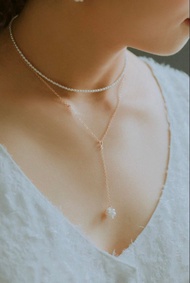 VESTA 小珍珠項鍊 Choker SV925/14KGF 雙層手鍊/腳鍊