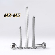 [HNK] 304 Round Head Phillips Screw Furniture Screw Stainless Steel Self-Tapping Screw Wooden Screw M3/M3.5/M4/M5