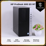 HP ProDesk 600 G5 MT Intel Core i7-9700 16GB DDR4 RAM 512GB NVMe SSD Refurbished Desktop PC