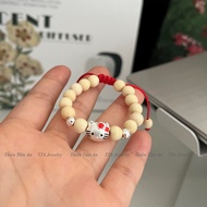 Vòng Dâu Kitty mix bi bạc có dây rút điều chỉnh size - Quà tặng đầy tháng thôi nôi cho bé gái - TTA