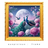 Lucky Picture Frame Double Peacock Enhance Feng Shui Luck Love And Success. Size 28 Cm. X 28