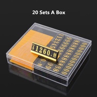 【High-quality】 20 Sets Price Strip Digital Plastic Jewelry Price Cube Tags Label Sign Display Number