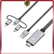 Onten 7539 - Cáp chuyển 3 trong 1 Lightning - Type C - Micro USB to HDMI