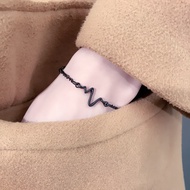 Vintage couple bracelet, Simple Adjustable chain bracelet, electrocardiogram Model Heart rate/. A-08